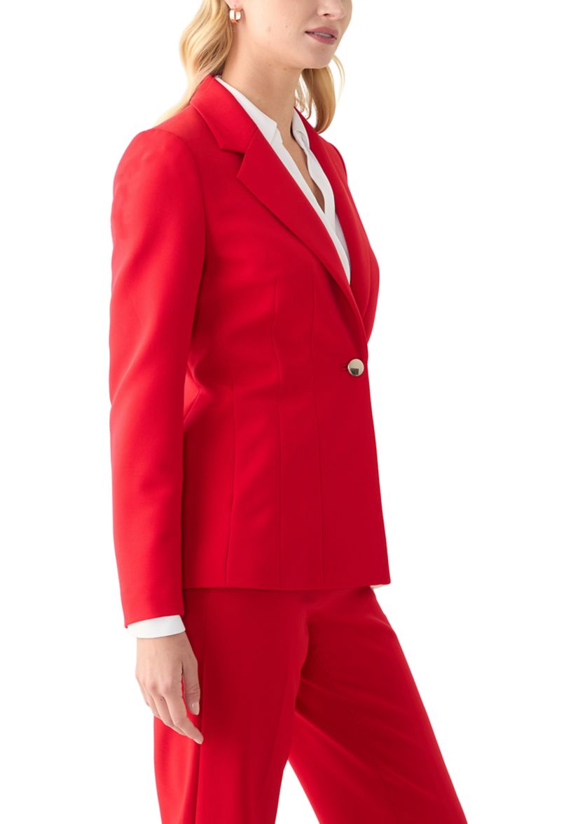Womens Anne Stretch One Button Notch Collar with Cinched Waist