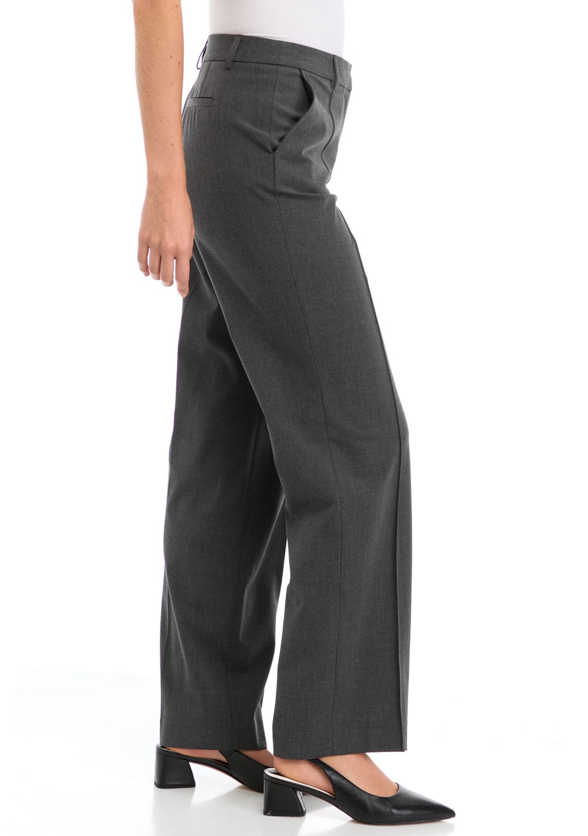 Womens Fly Front Slash Pocket Pintuck Trousers