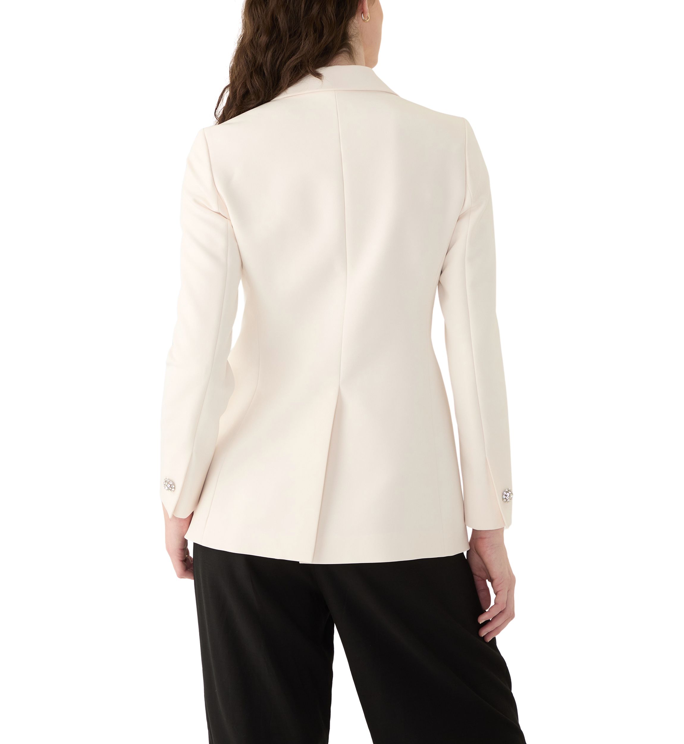 Womens Stretch One Button Notch Collar Jacket 