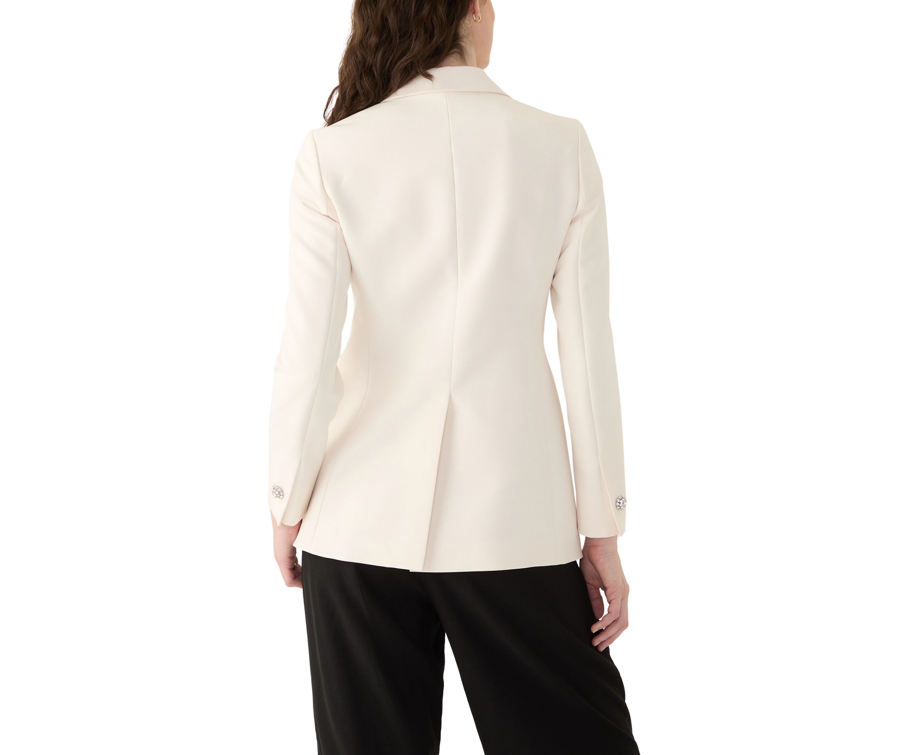 Womens Stretch One Button Notch Collar Jacket 