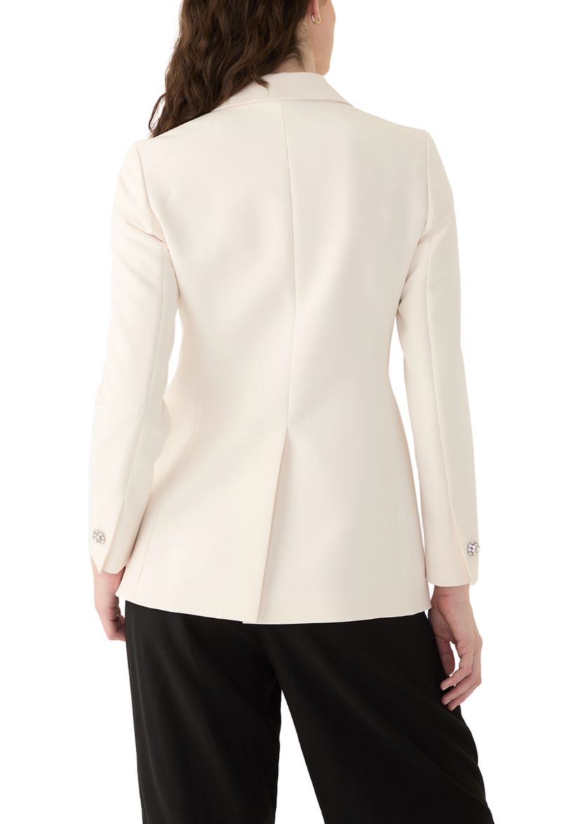 Womens Stretch One Button Notch Collar Jacket 