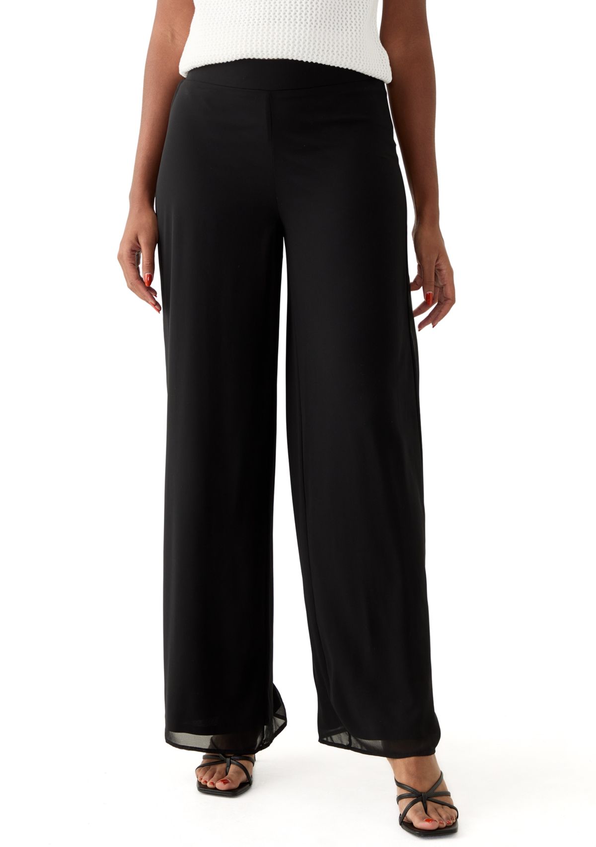 Womens Pull On Combo Overlay Pants