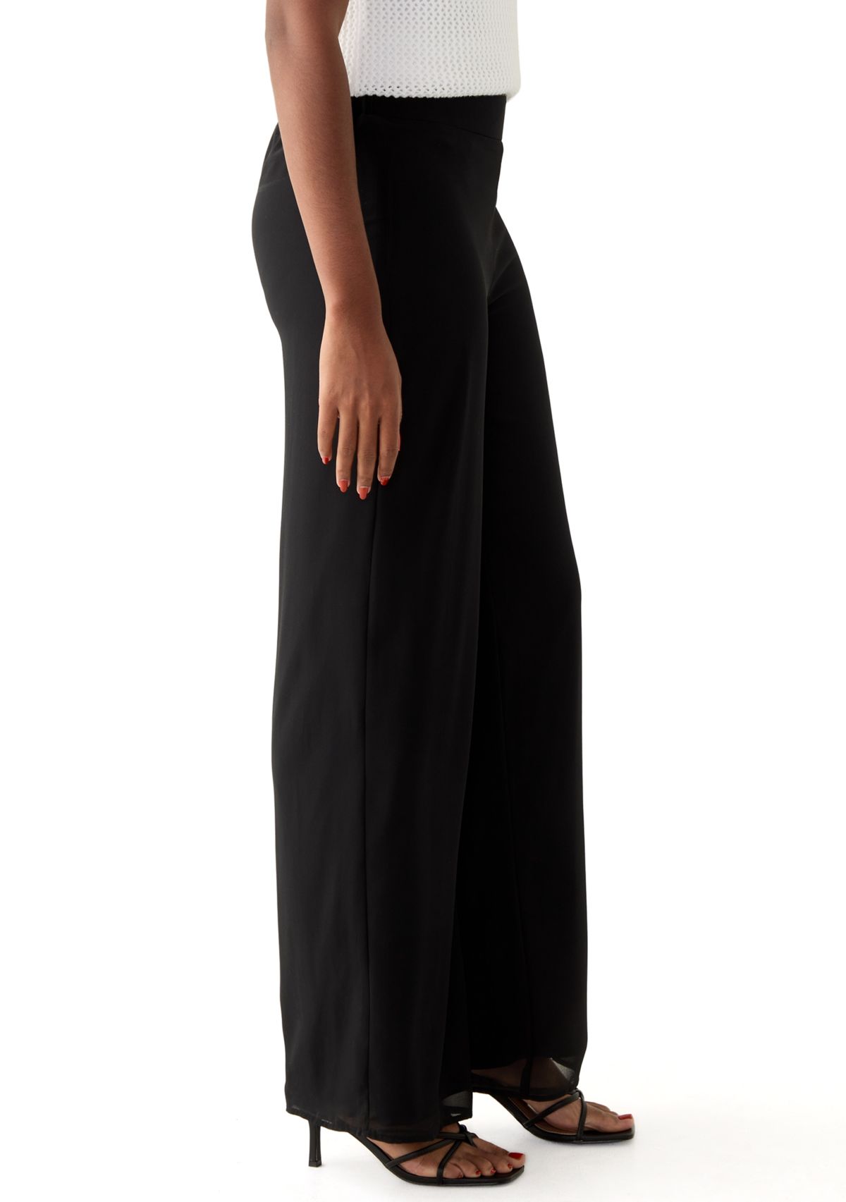 Womens Pull On Combo Overlay Pants