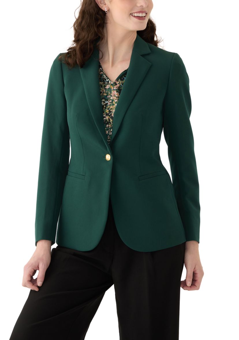 Womens One Button Notch Collar Jacket