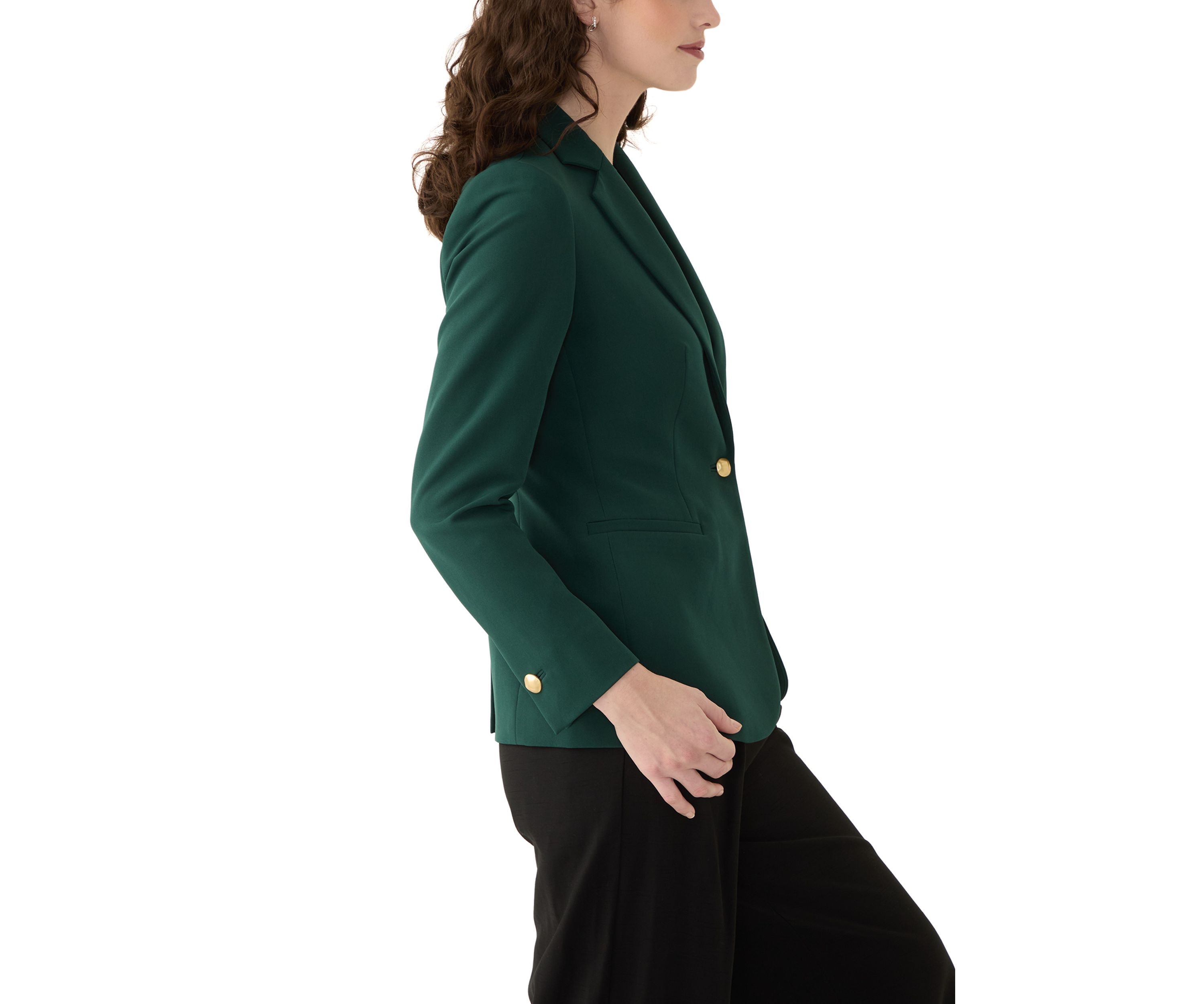 Womens One Button Notch Collar Jacket