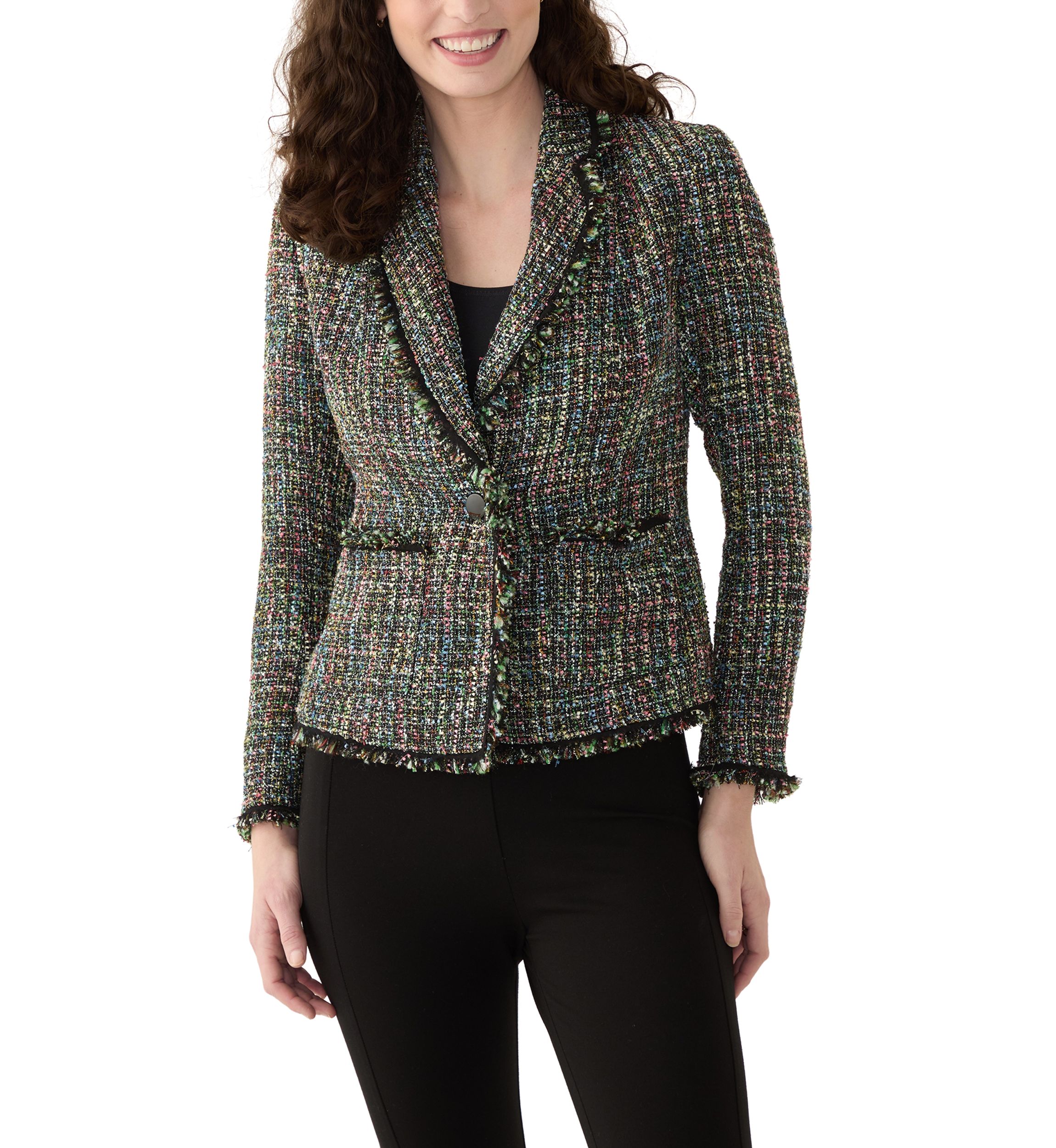 Womens One Button Notch Collar Jacket