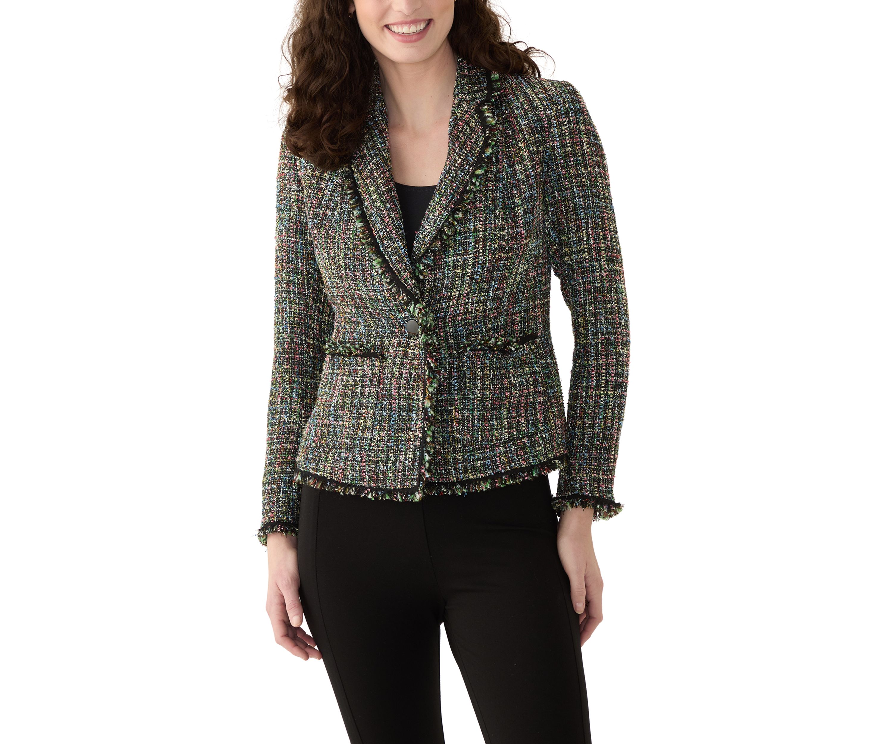 Womens One Button Notch Collar Jacket