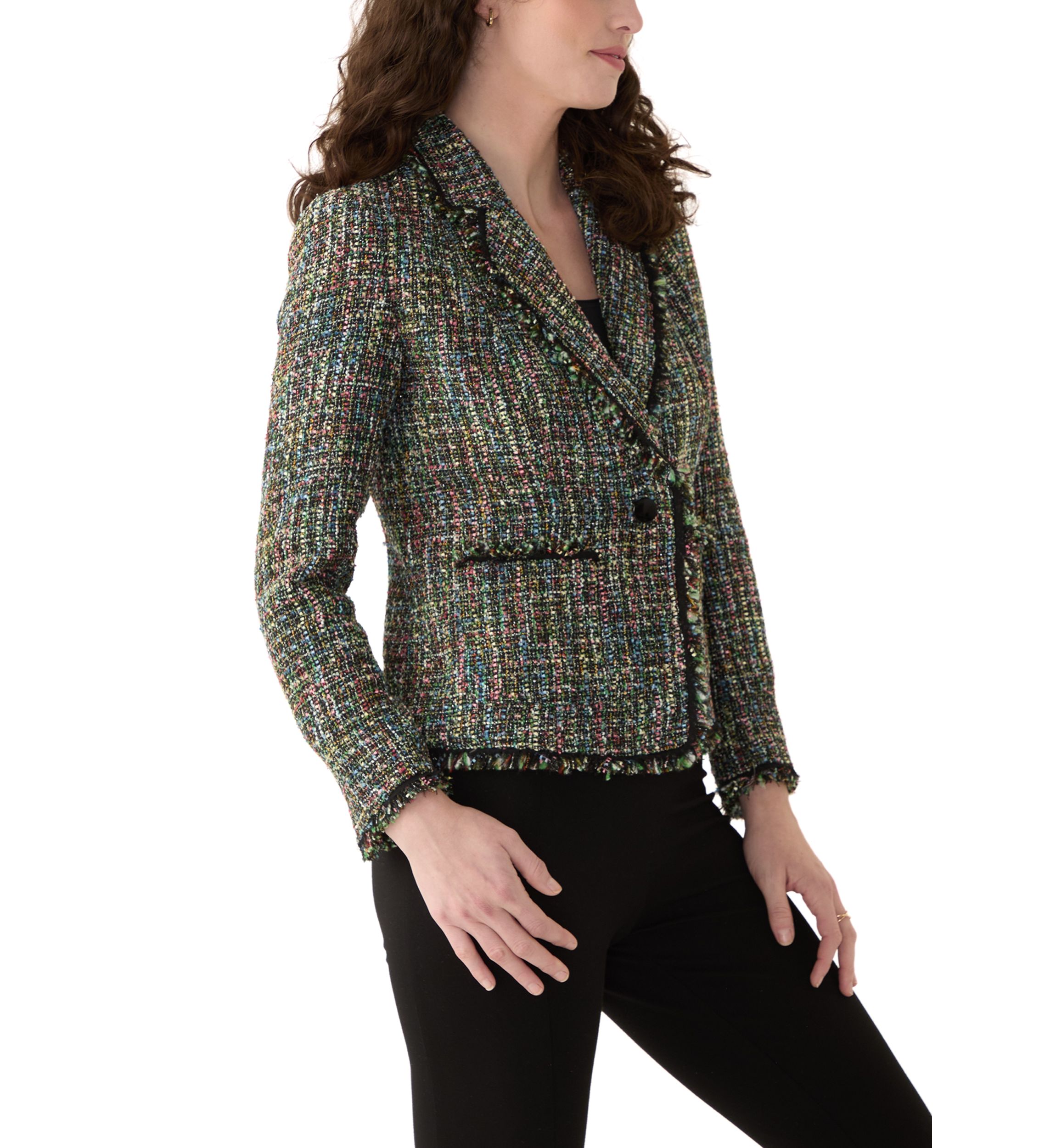 Womens One Button Notch Collar Jacket
