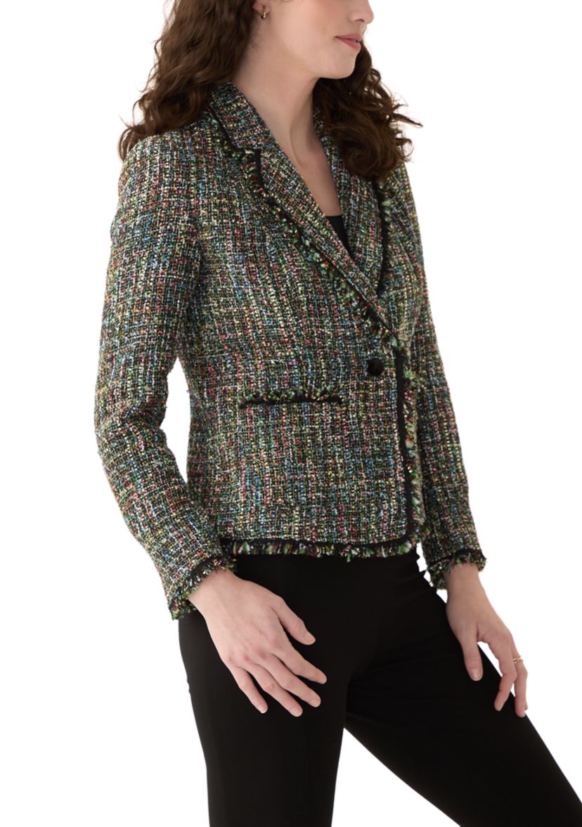 Womens One Button Notch Collar Jacket