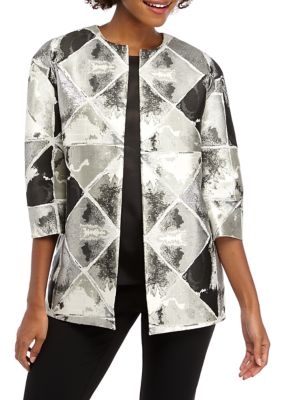 Anne Klein Women's Metallic Jacquard Topper Jacket | belk