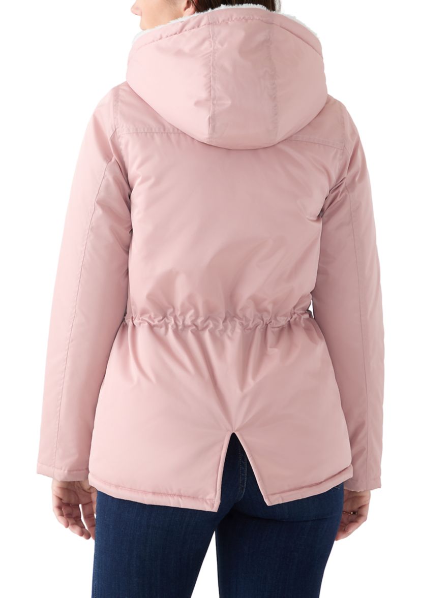 Womens Sheen Poly Twill Anorak with Hood