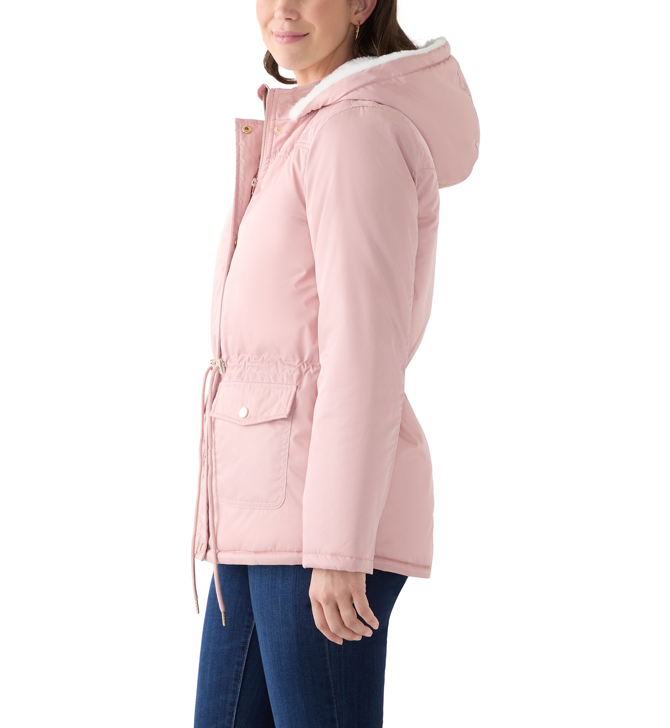 Womens Sheen Poly Twill Anorak with Hood