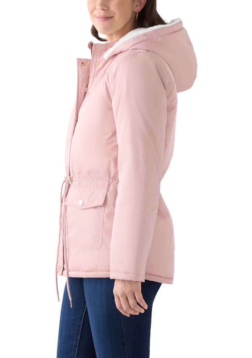 Womens Sheen Poly Twill Anorak with Hood