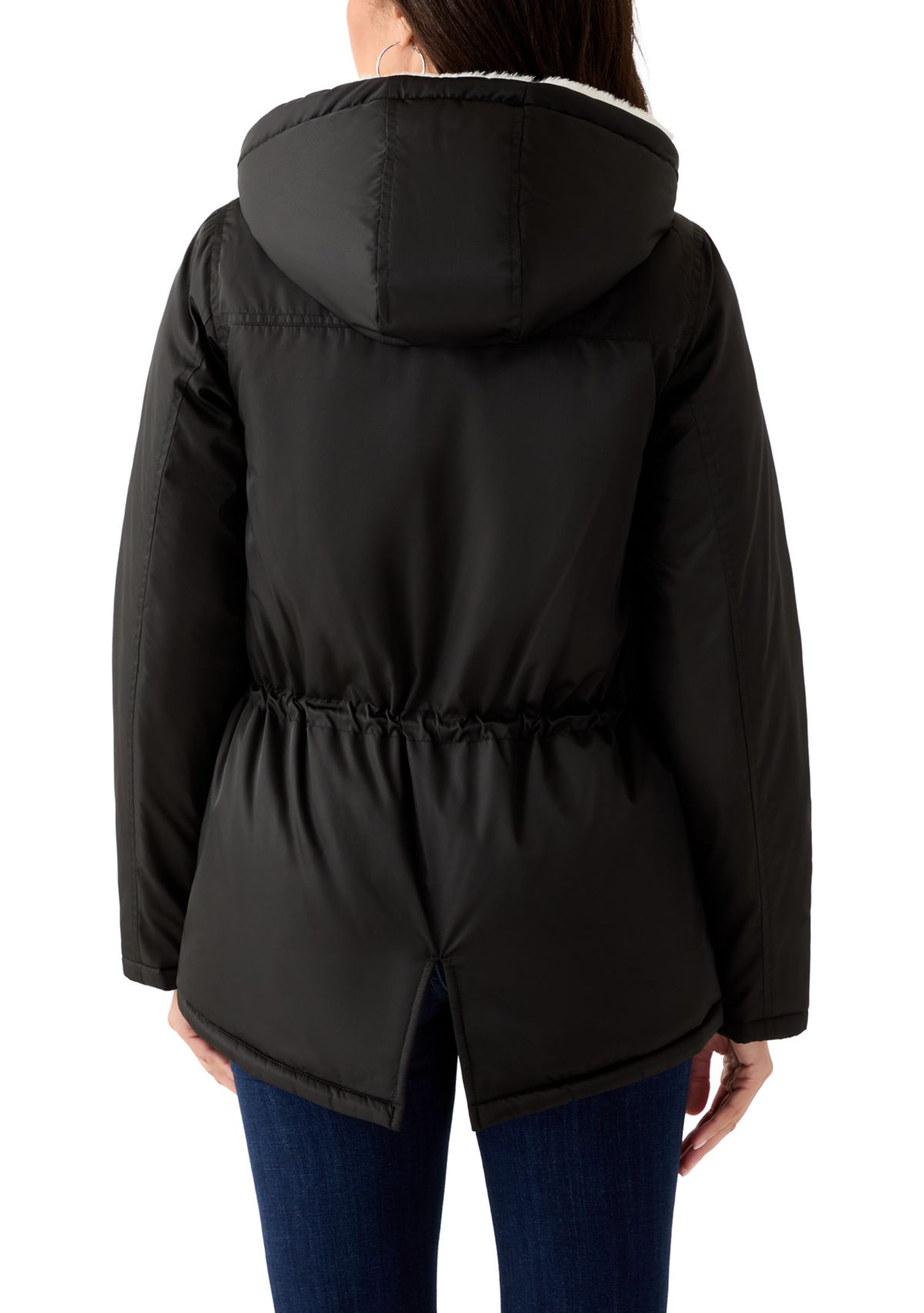 Womens Sheen Poly Twill Anorak with Hood