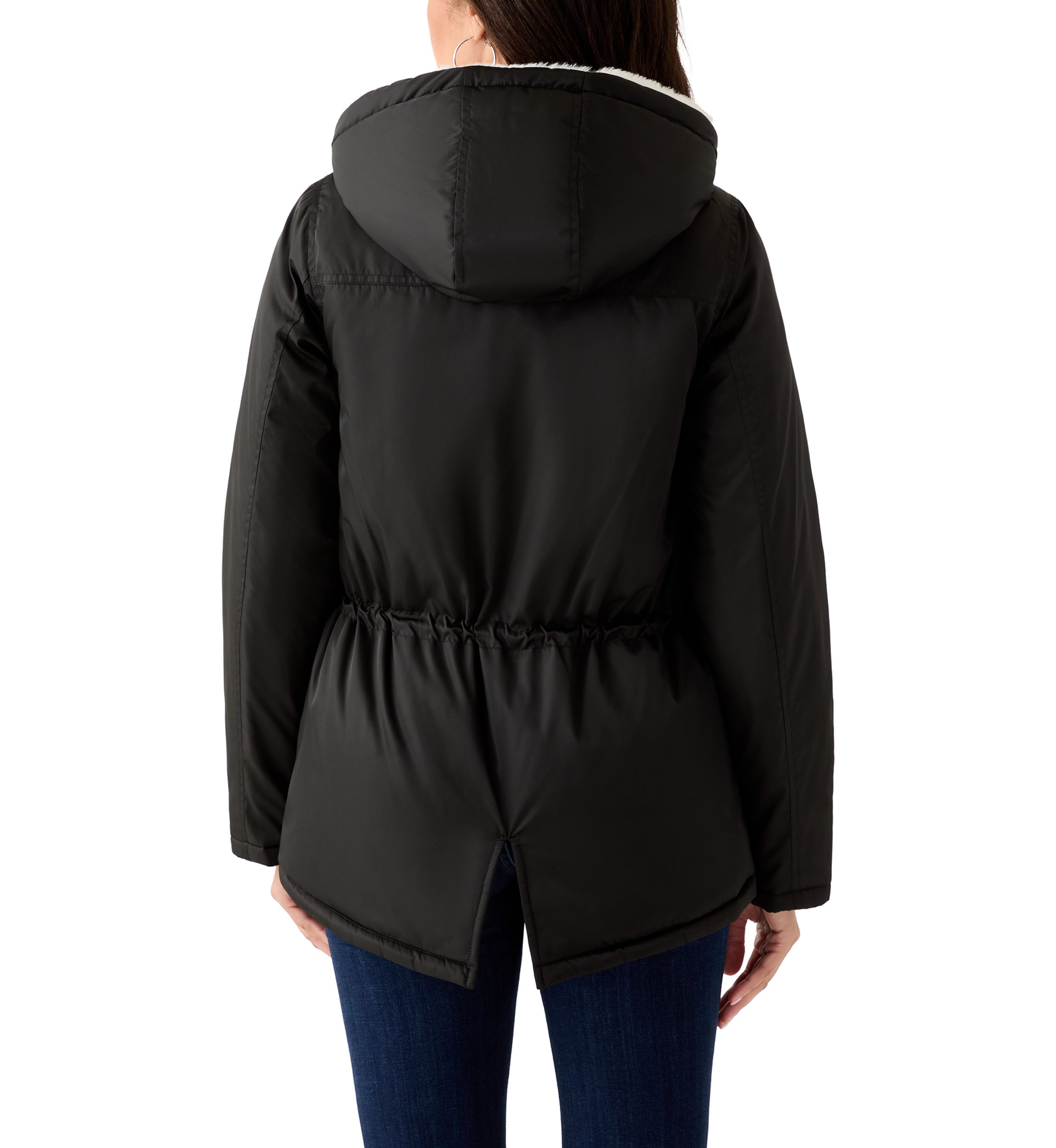 Womens Sheen Poly Twill Anorak with Hood
