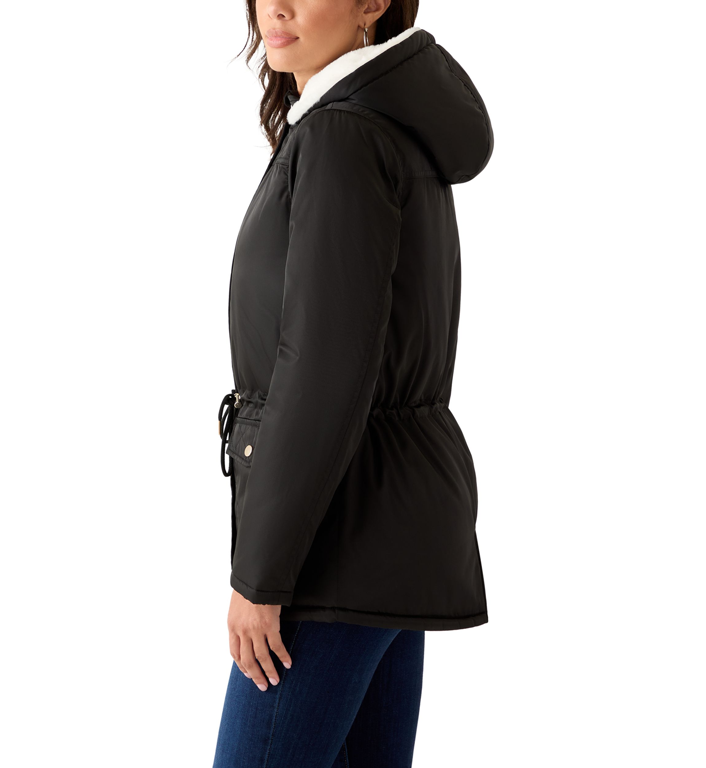 Womens Sheen Poly Twill Anorak with Hood