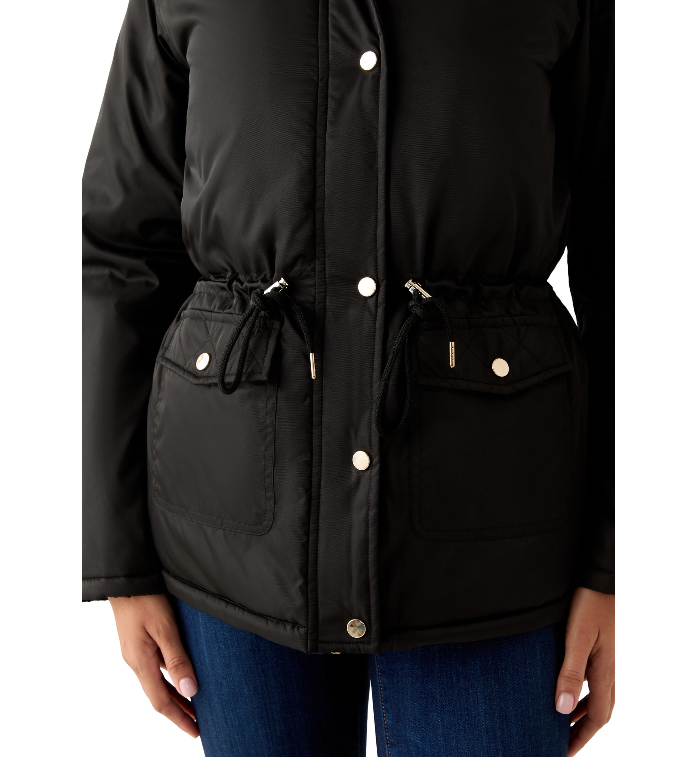Womens Sheen Poly Twill Anorak with Hood
