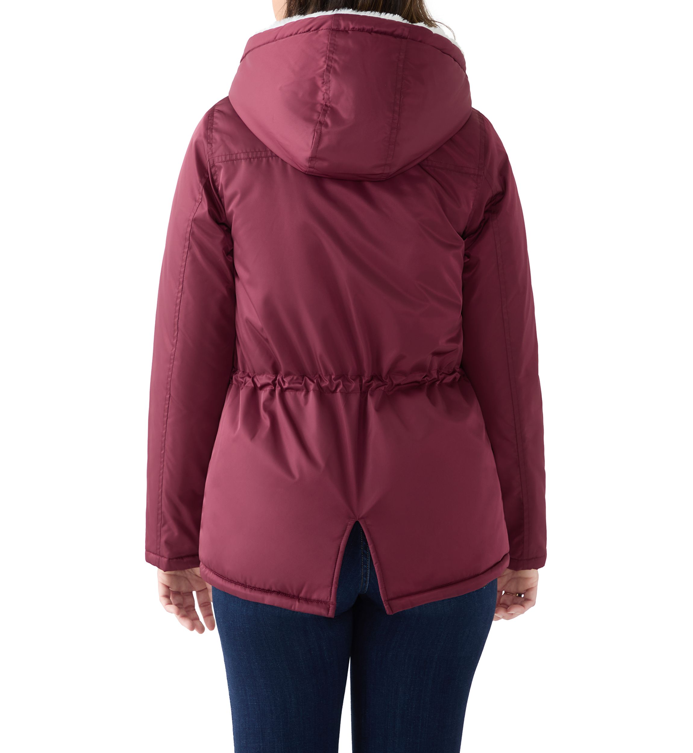 Womens Sheen Poly Twill Anorak Jacket with Hood