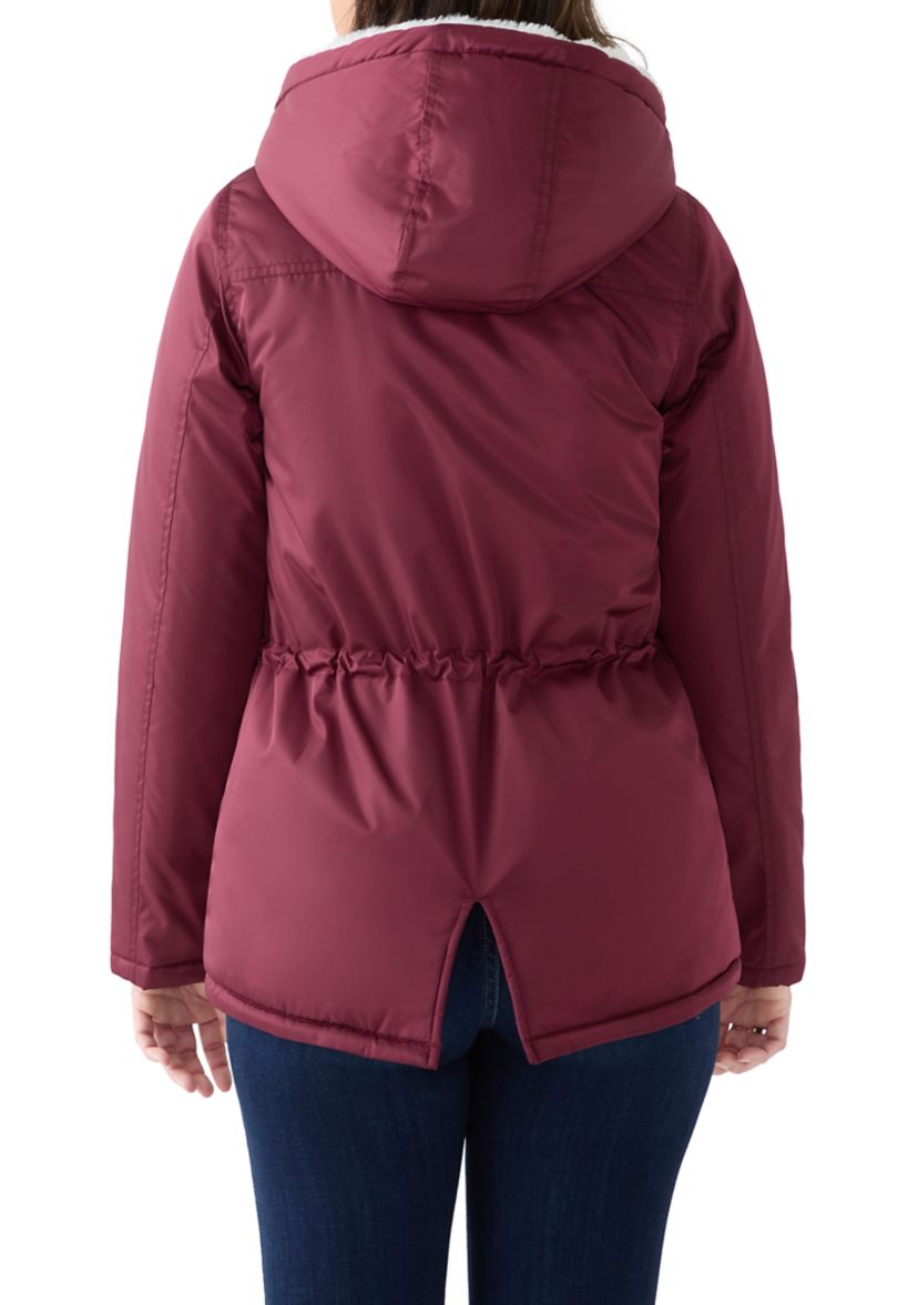 Womens Sheen Poly Twill Anorak Jacket with Hood