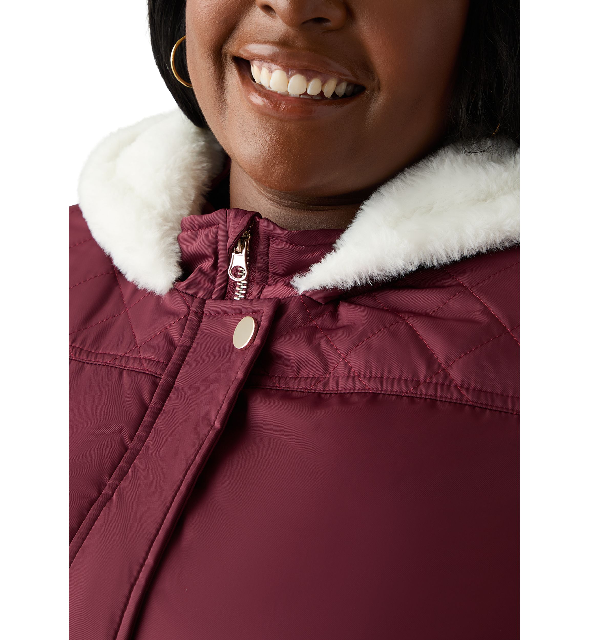 Plus Size Sheen Twill Anorak Jacket with Hood