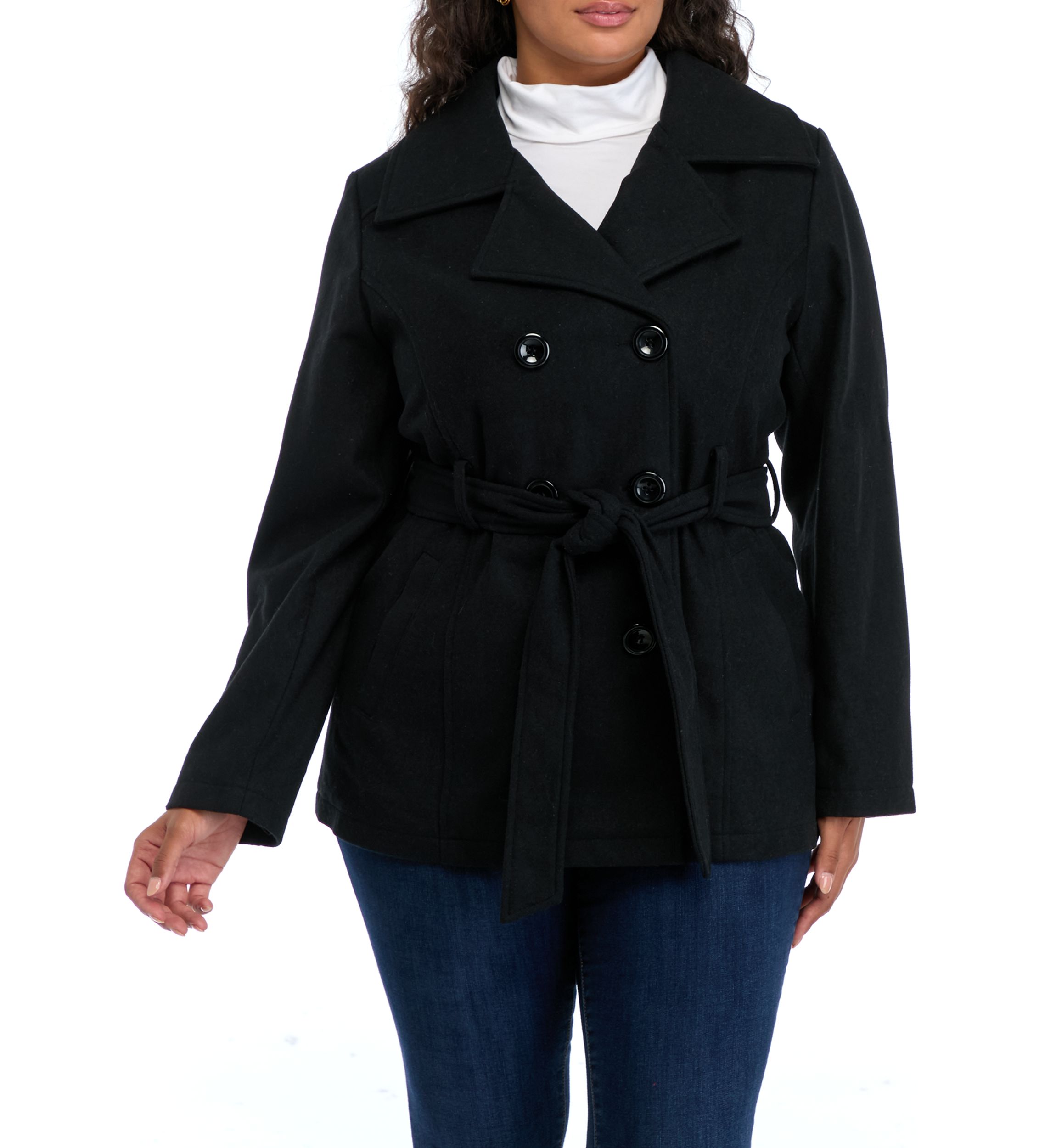 Womens Faux Wool Peacoat 
