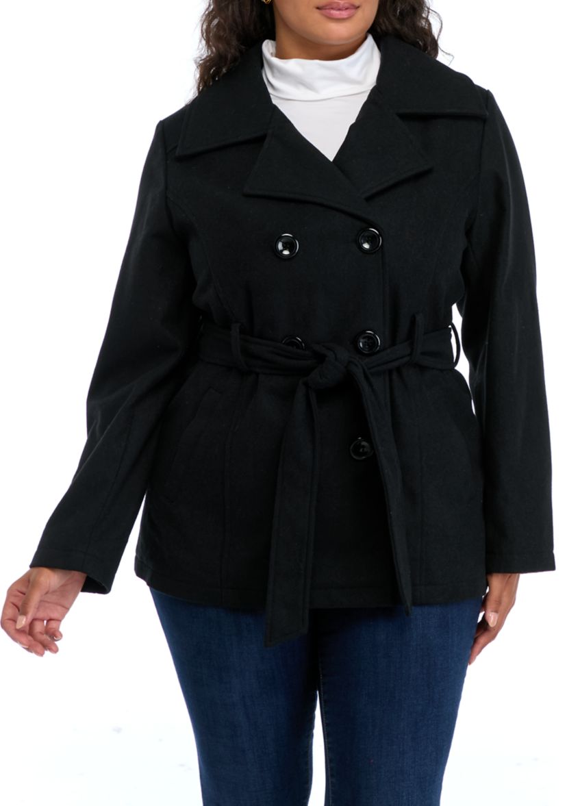 Womens Faux Wool Peacoat 