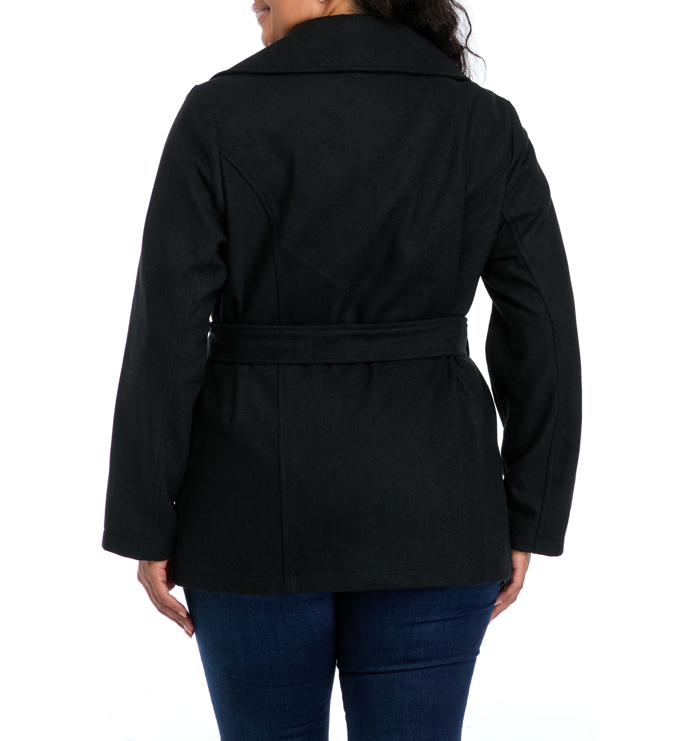 Womens Faux Wool Peacoat 