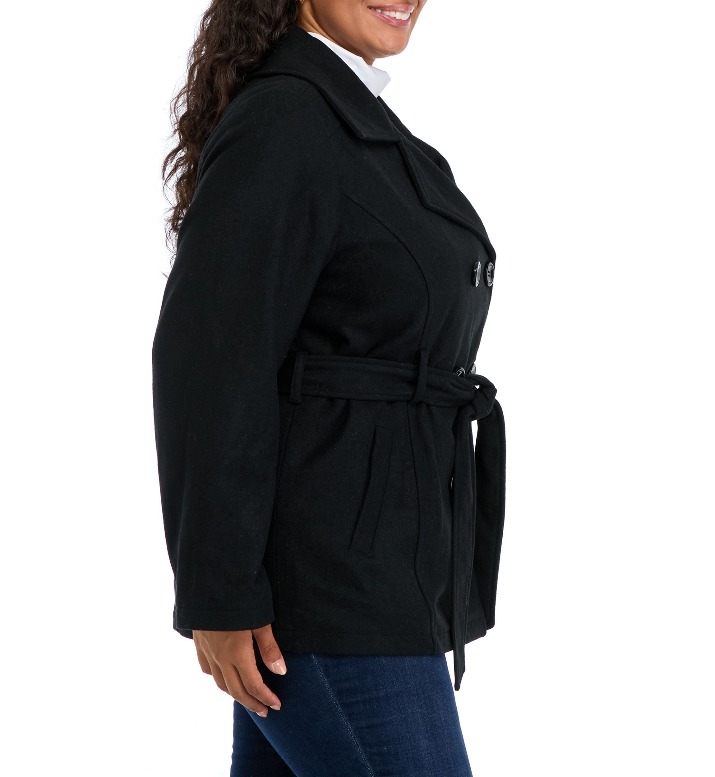 Womens Faux Wool Peacoat 