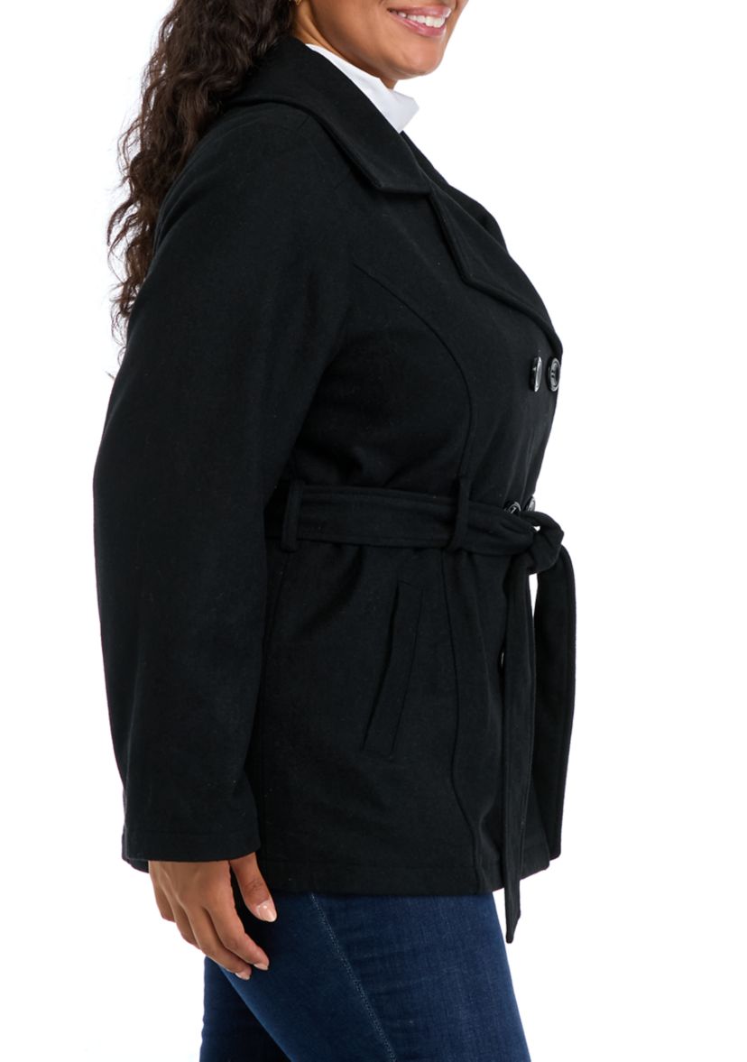 Womens Faux Wool Peacoat 