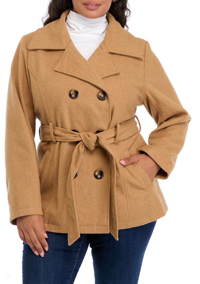 Womens Faux Wool Peacoat 