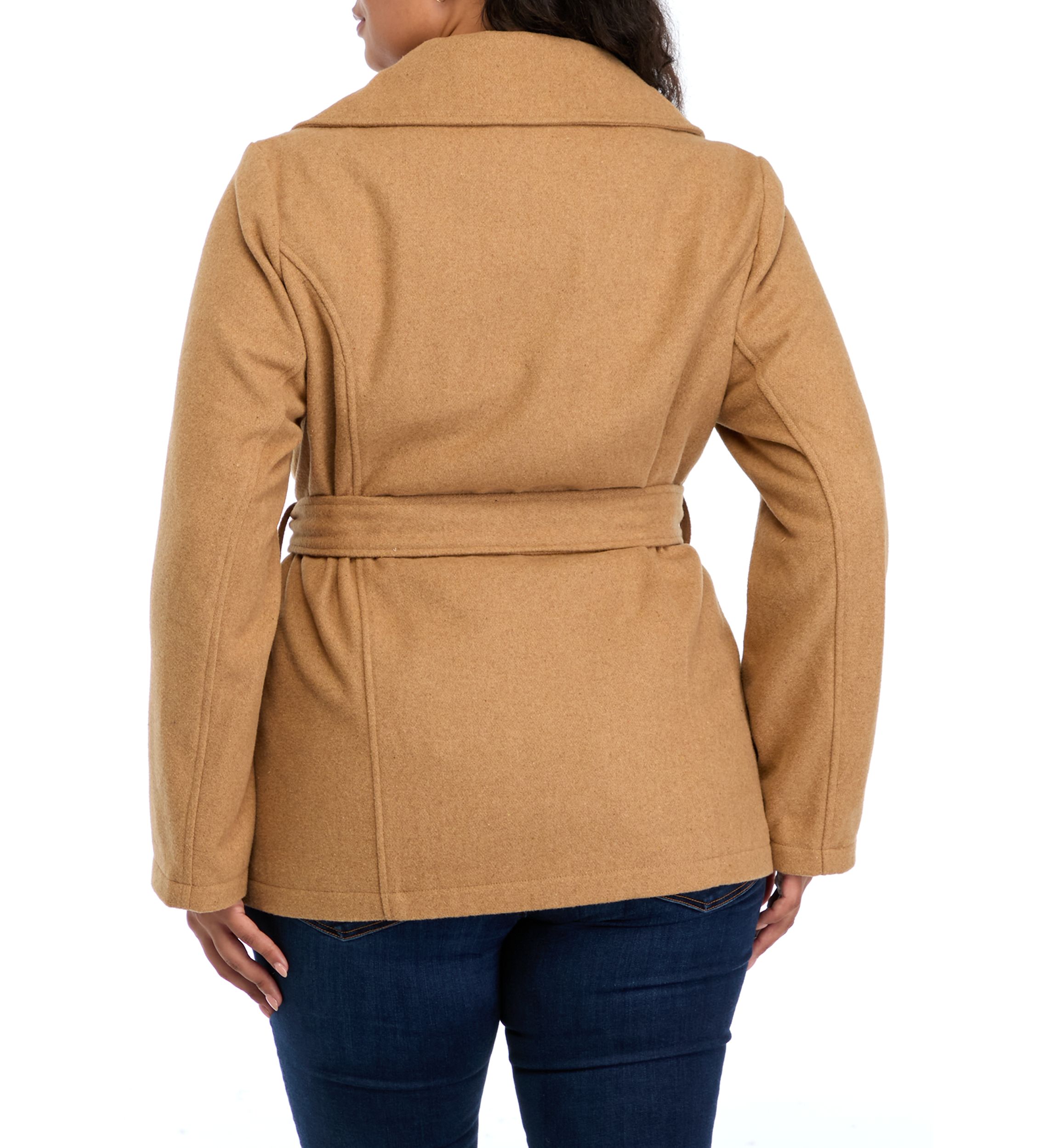 Womens Faux Wool Peacoat 