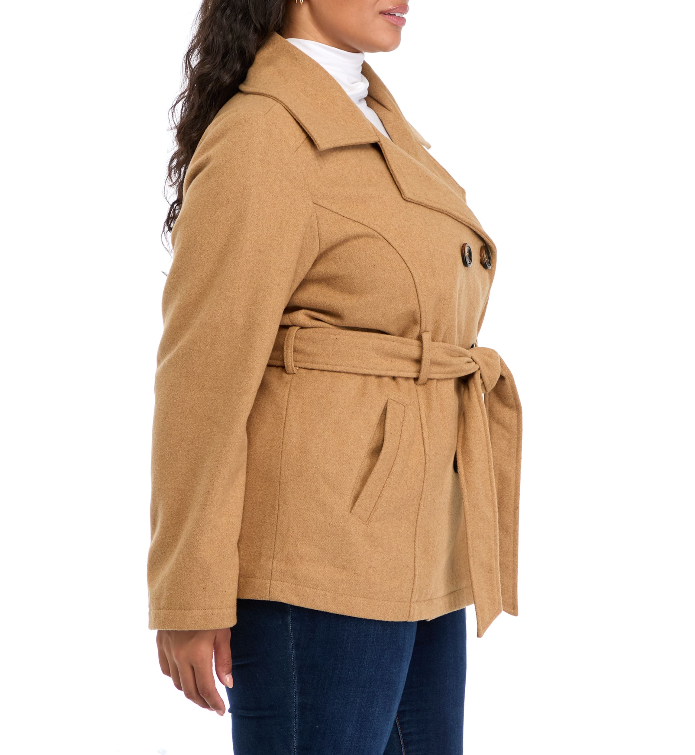 Womens Faux Wool Peacoat 