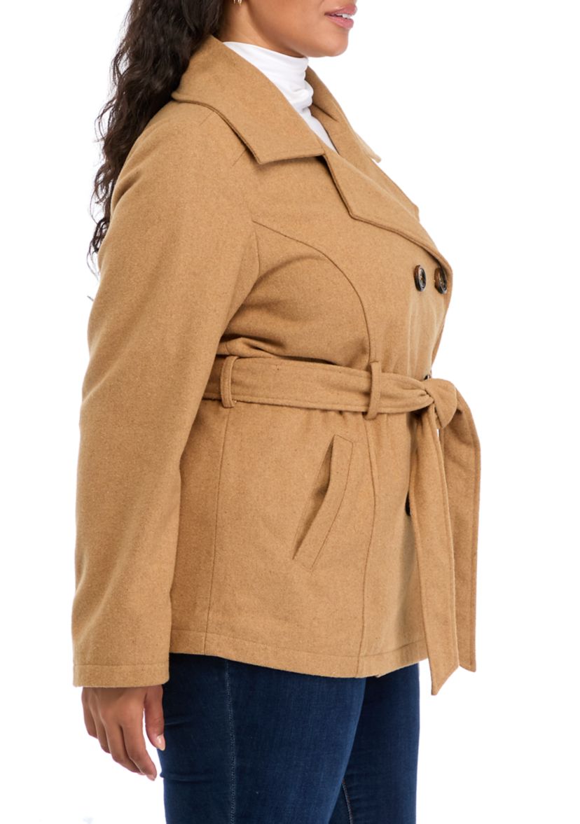 Womens Faux Wool Peacoat 