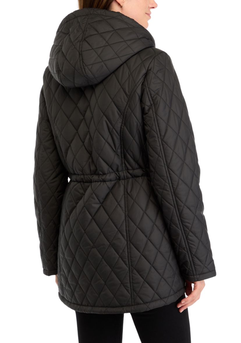 Womens Diamond Quilted Anorak Jacket 
