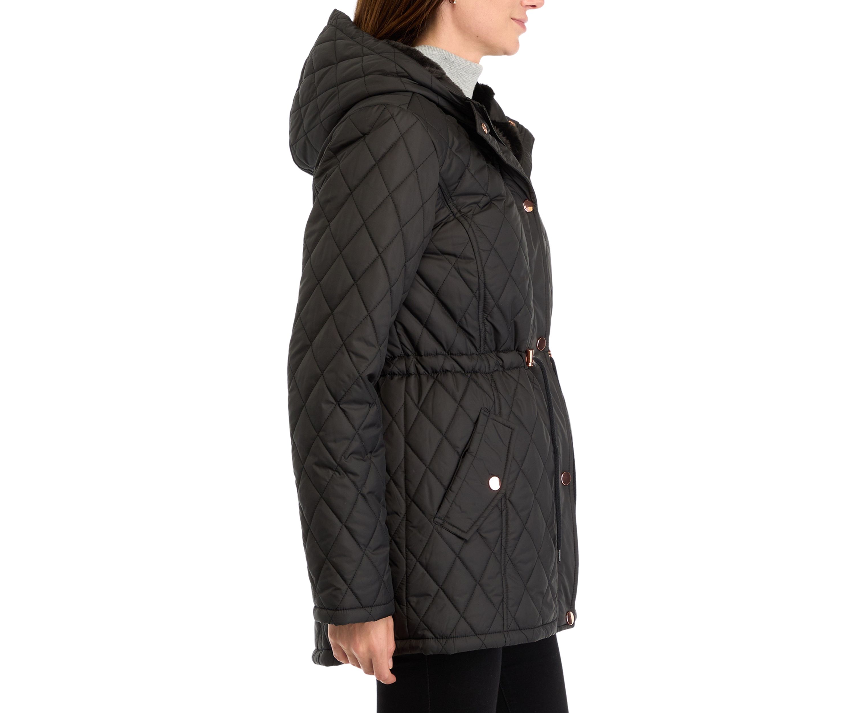 Womens Diamond Quilted Anorak Jacket 