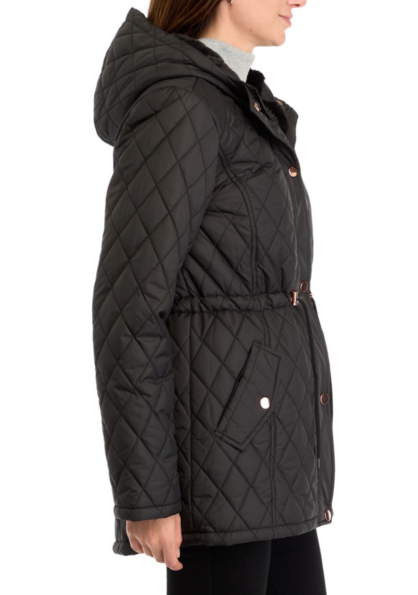 Womens Diamond Quilted Anorak Jacket 