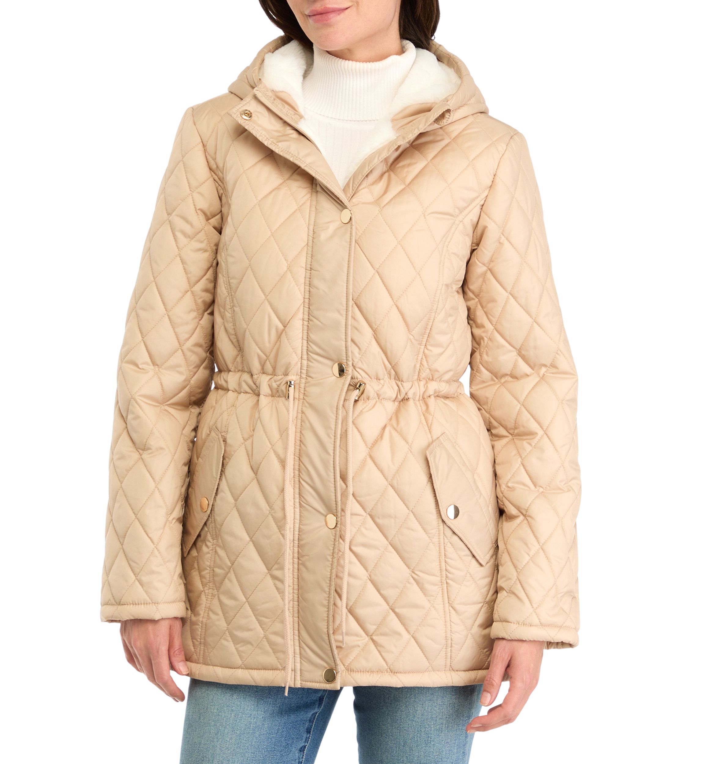 Womens Diamond Quilted Anorak Jacket