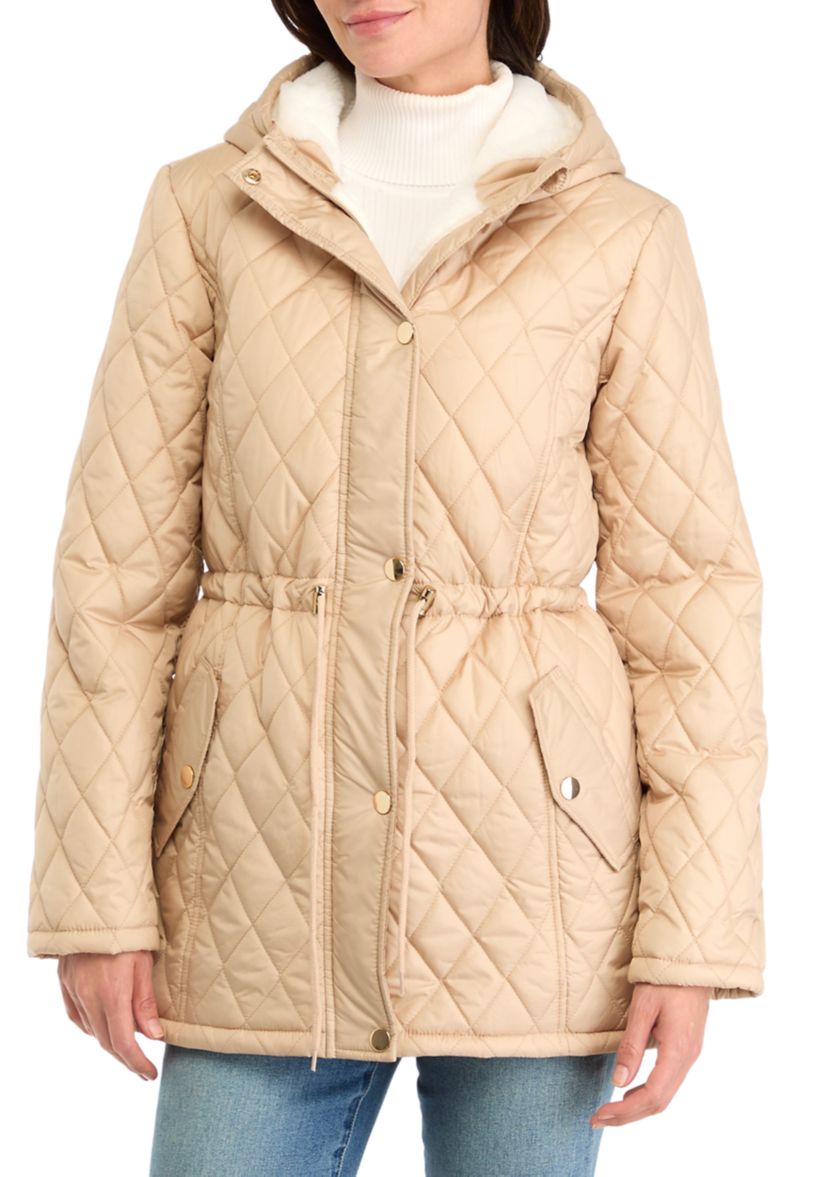 Womens Diamond Quilted Anorak Jacket