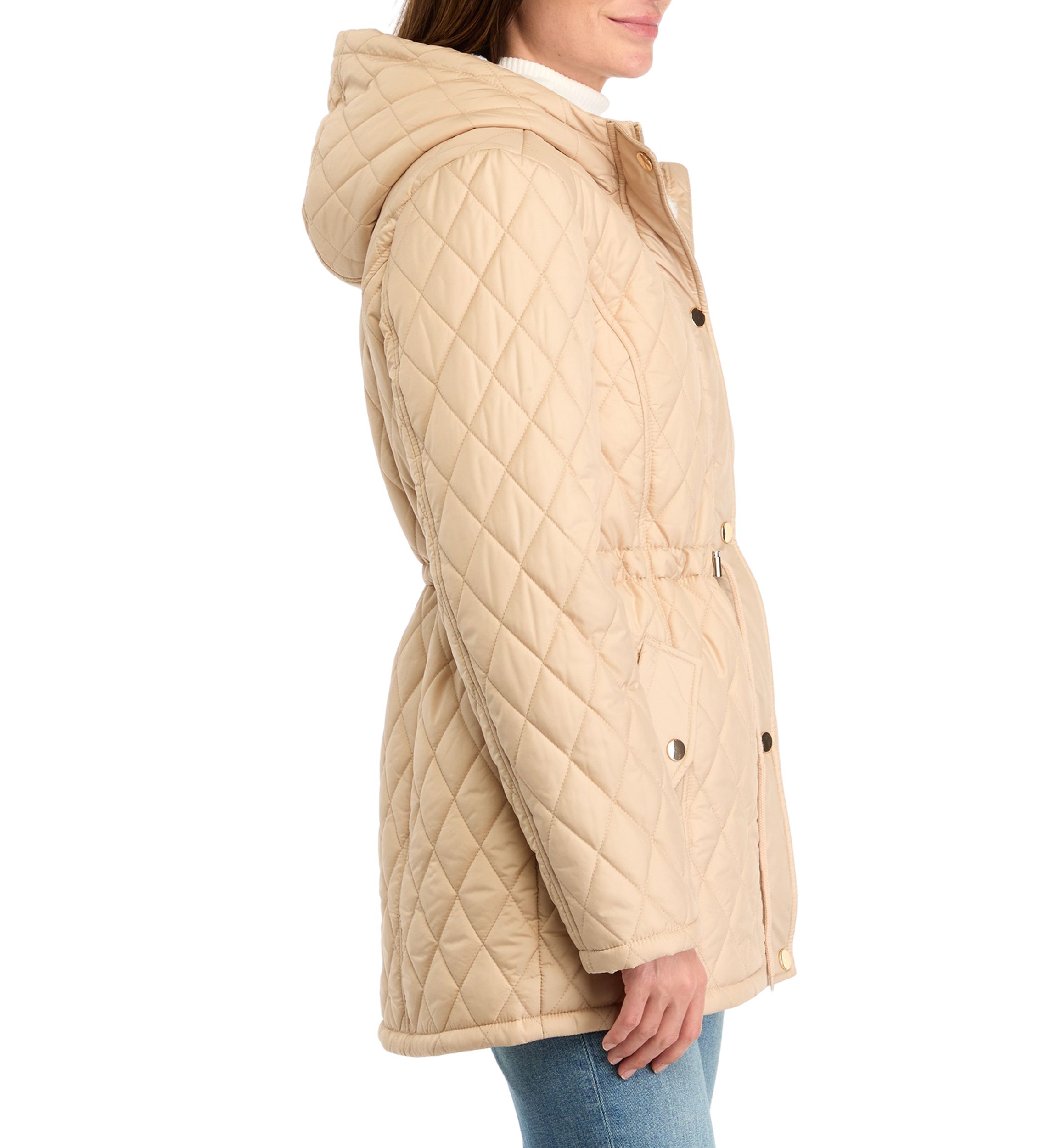 Womens Diamond Quilted Anorak Jacket