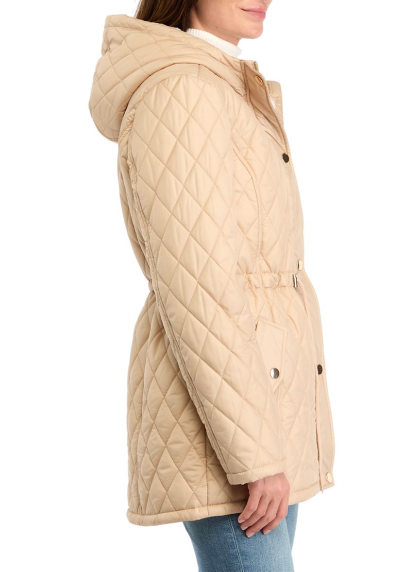 Womens Diamond Quilted Anorak Jacket