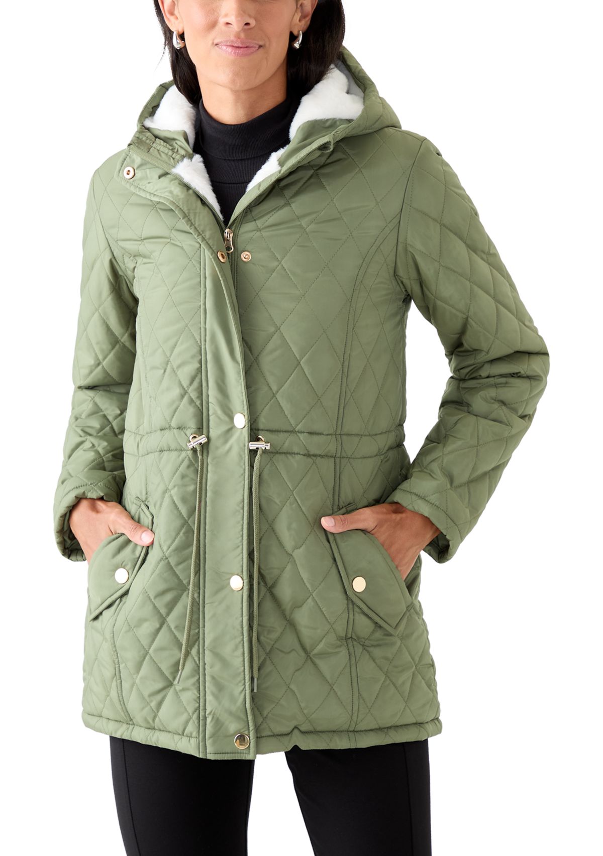  Womens Diamond Quilted Anorak Jacket 
