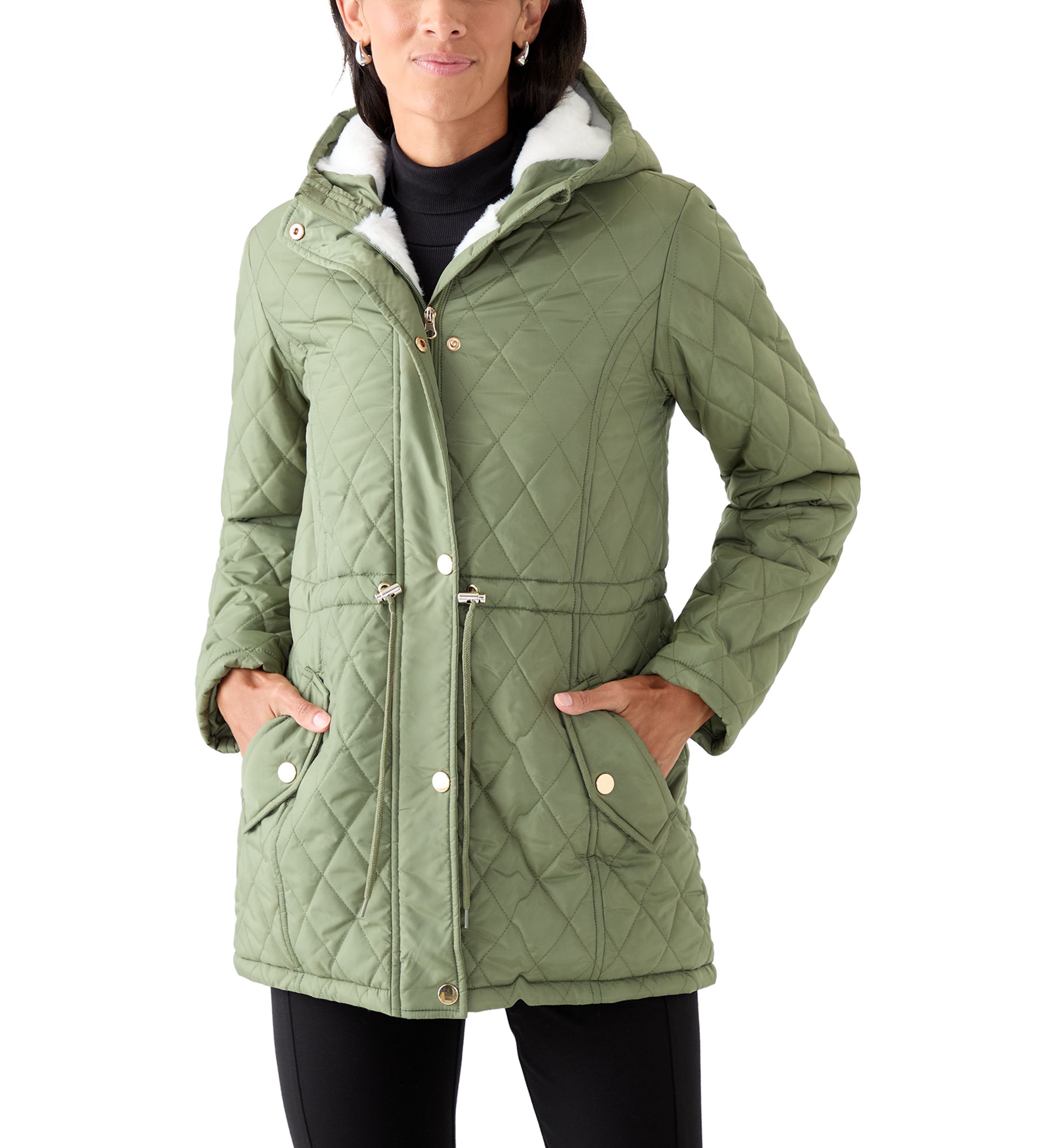  Womens Diamond Quilted Anorak Jacket 