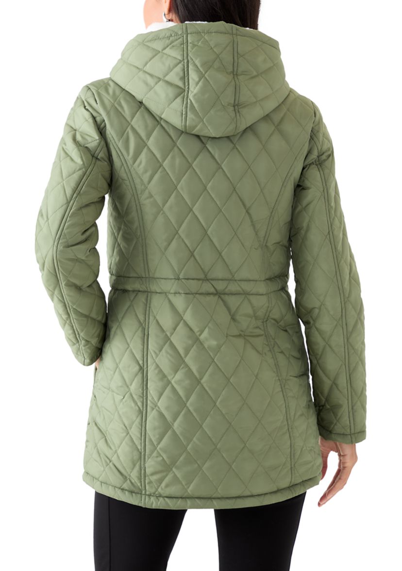  Womens Diamond Quilted Anorak Jacket 