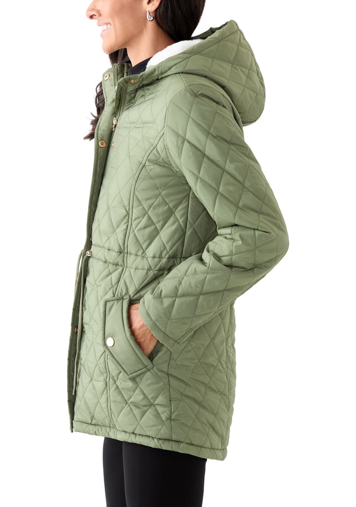  Womens Diamond Quilted Anorak Jacket 