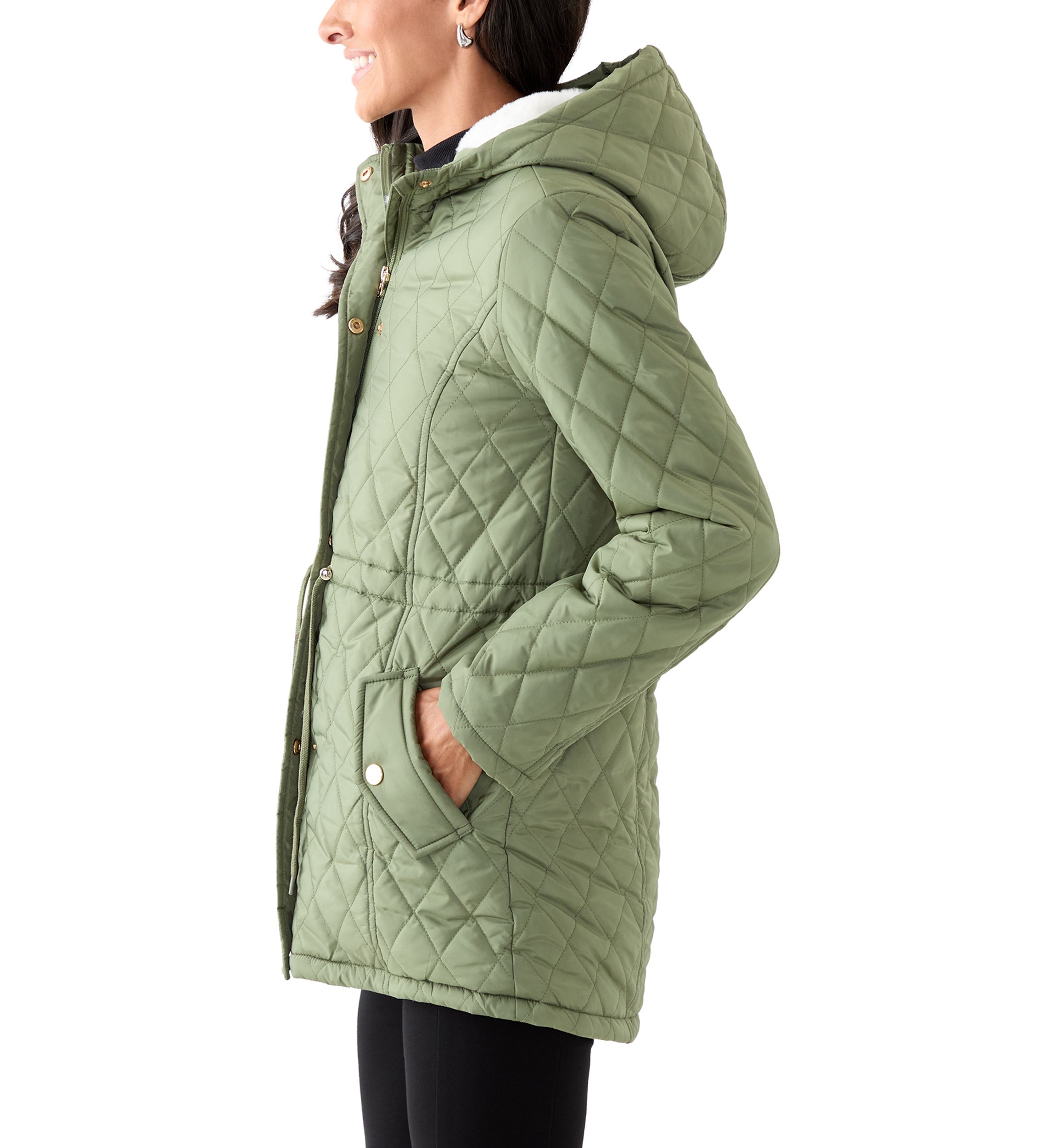  Womens Diamond Quilted Anorak Jacket 