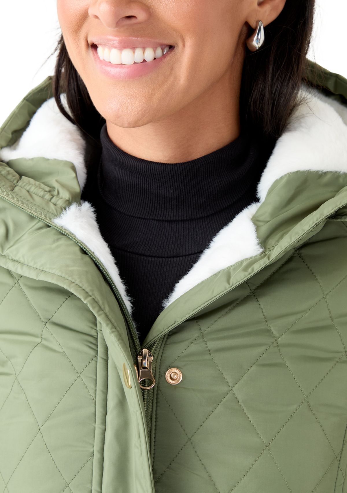  Womens Diamond Quilted Anorak Jacket 