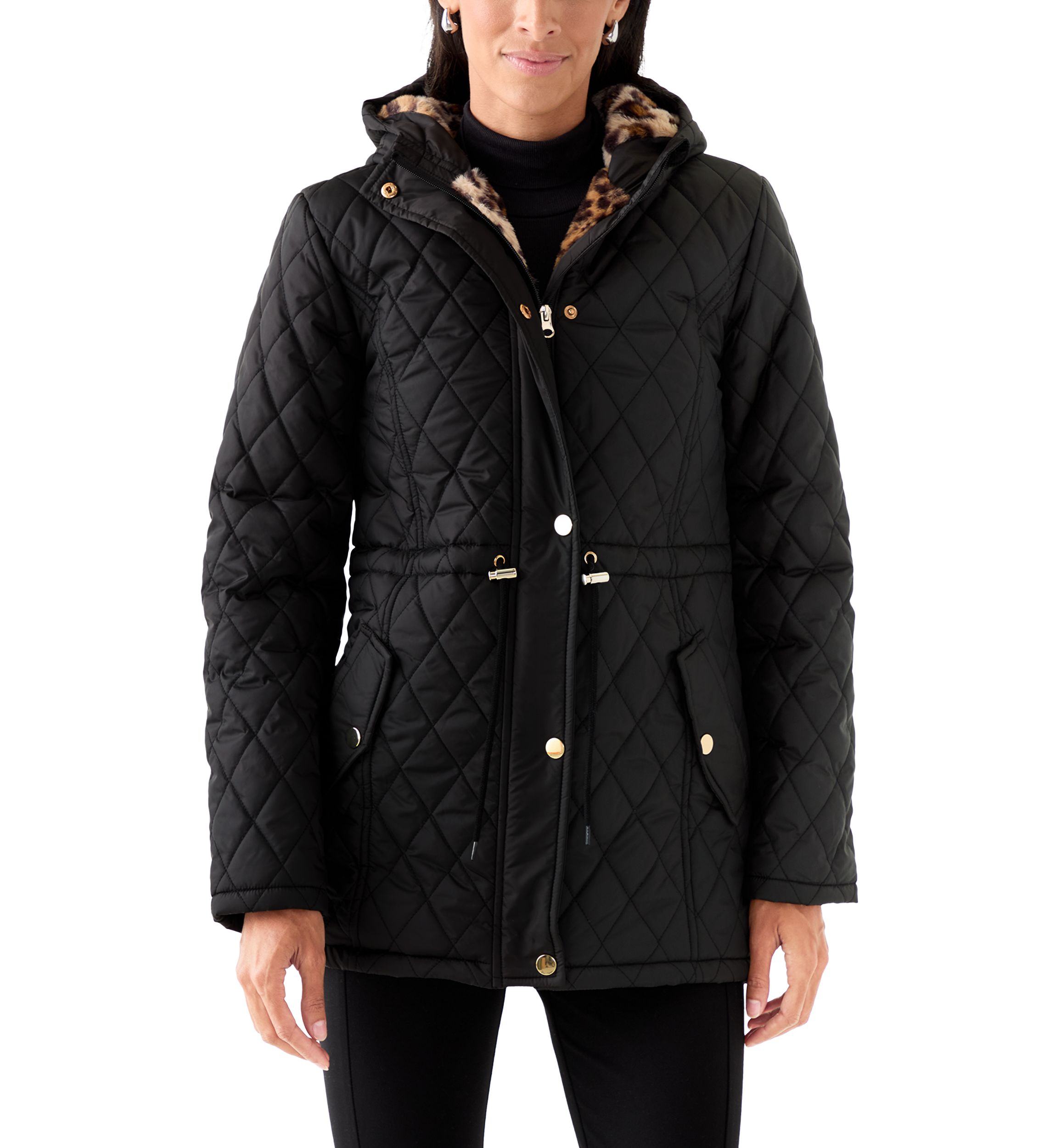 Womens Diamond Quilted Anorak Jacket