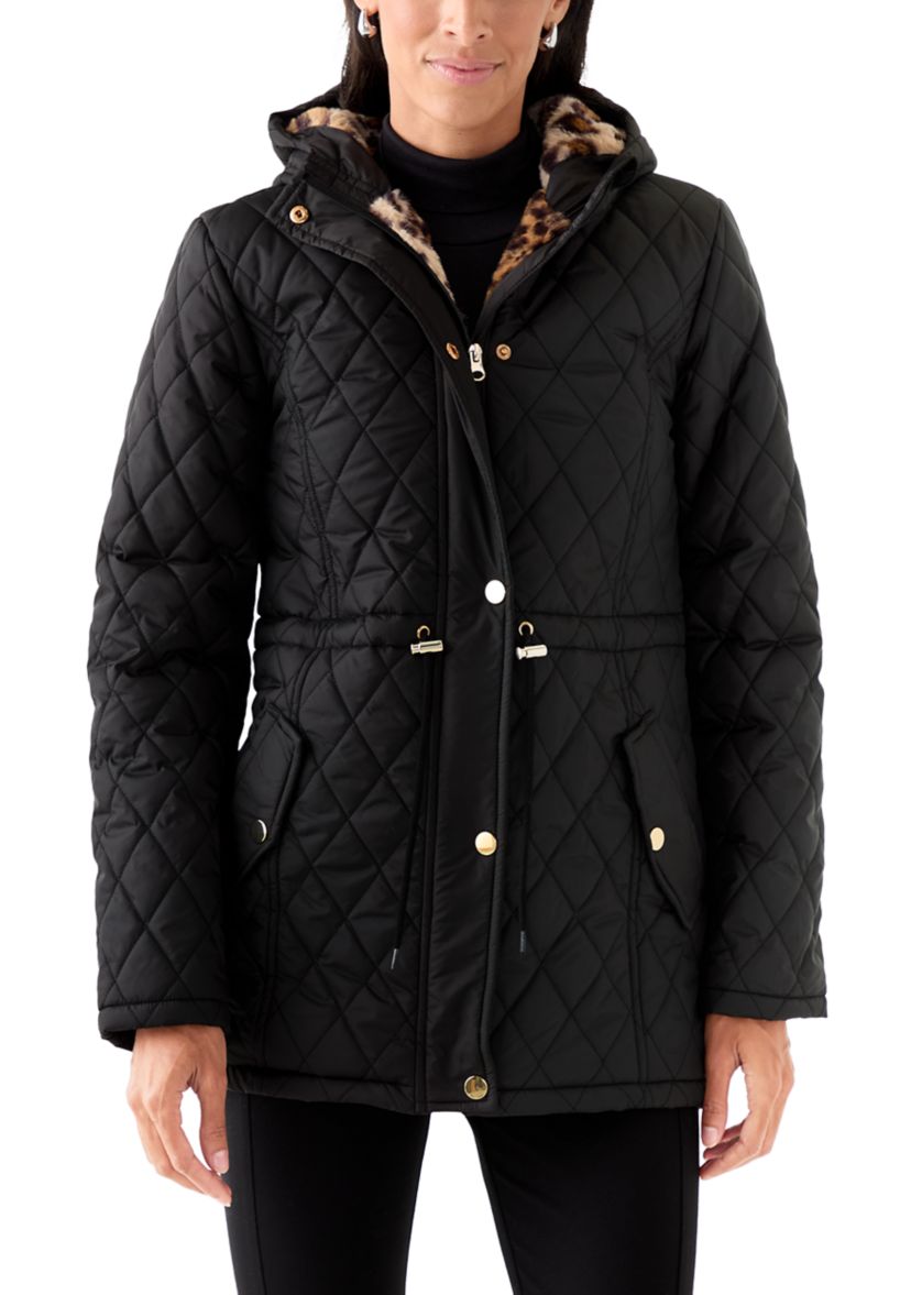 Womens Diamond Quilted Anorak Jacket