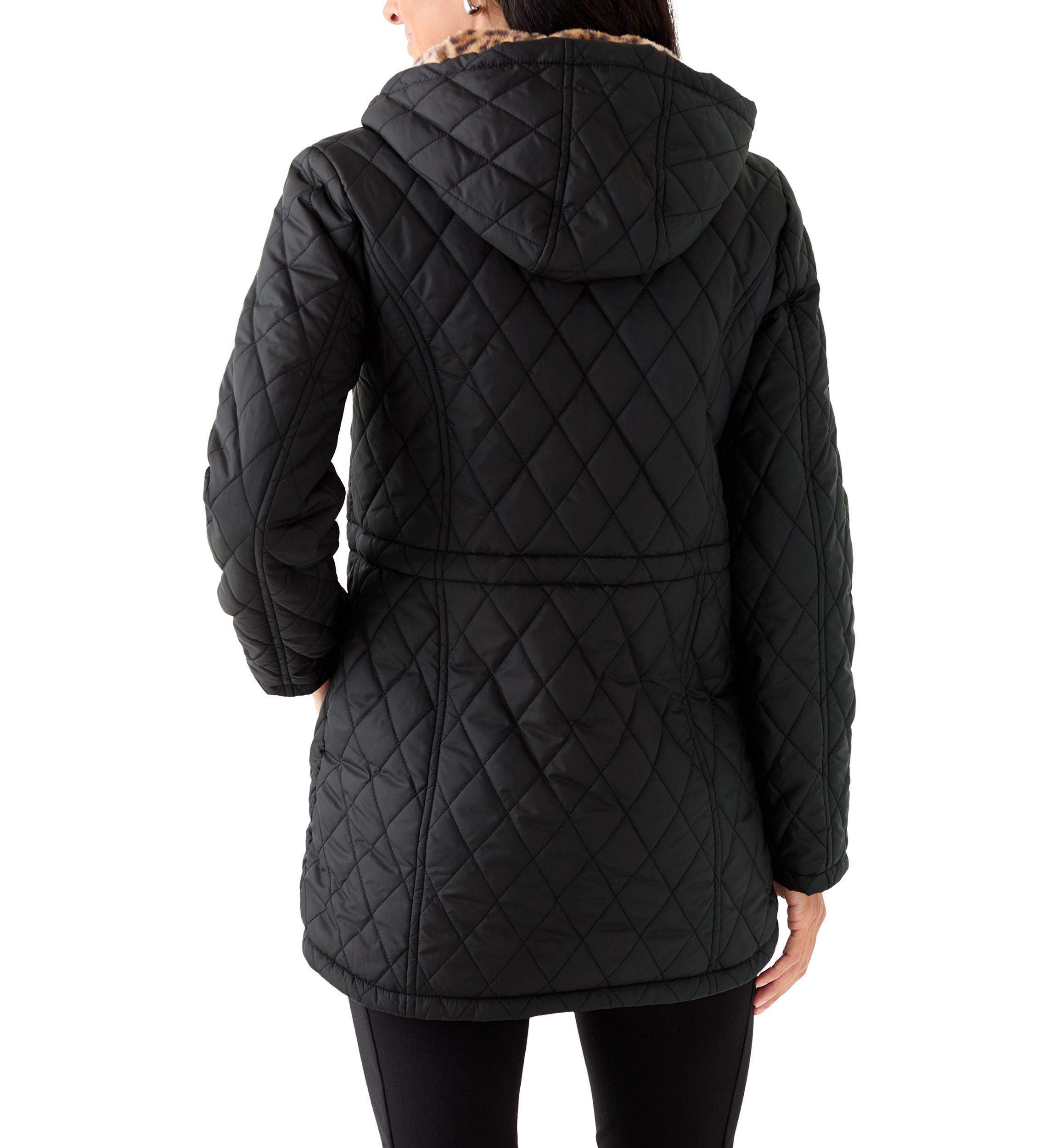 Womens Diamond Quilted Anorak Jacket
