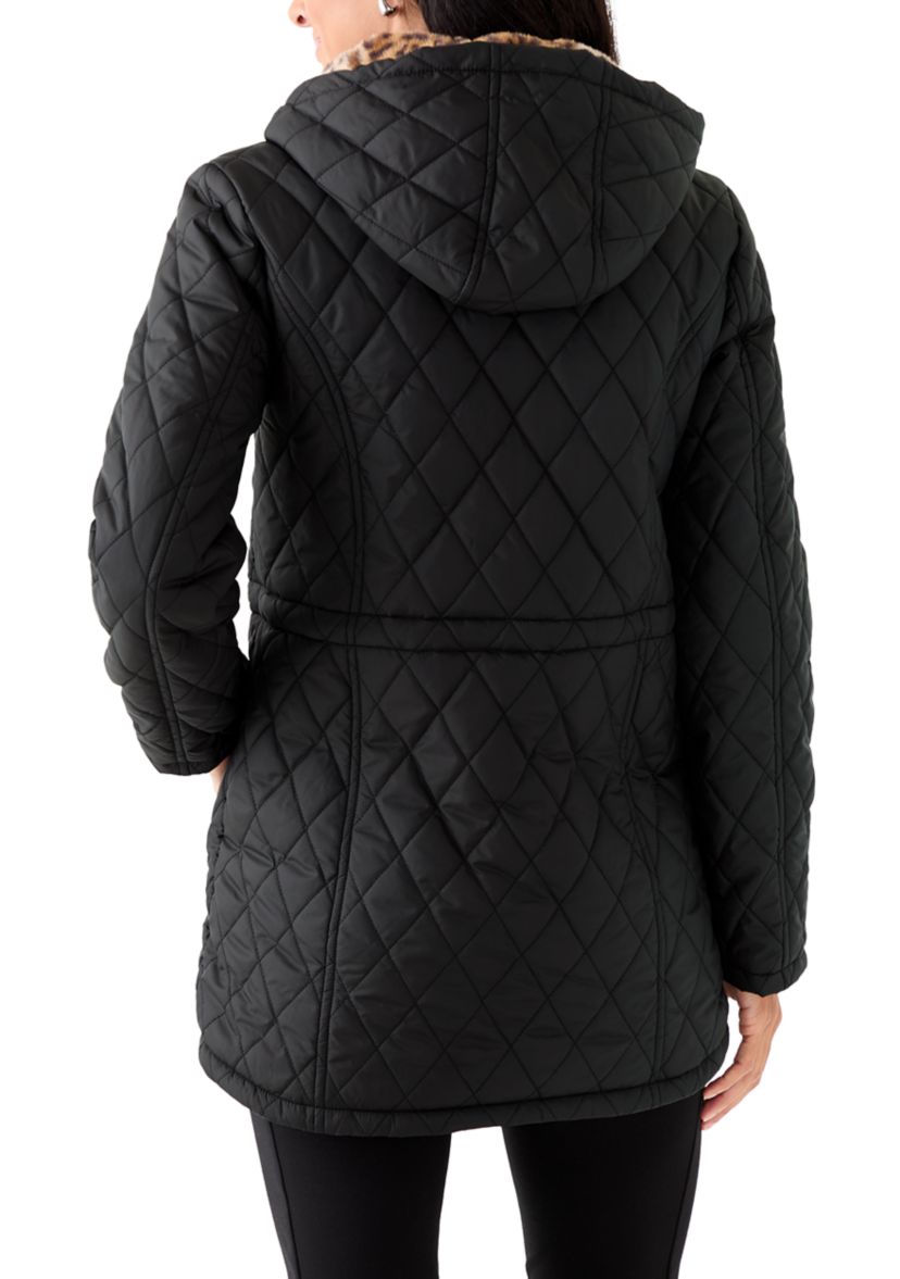 Womens Diamond Quilted Anorak Jacket